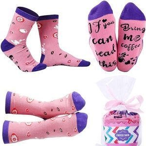 Jumway Women's "If You Can Read This Bring Me Coffee" Pink Socks